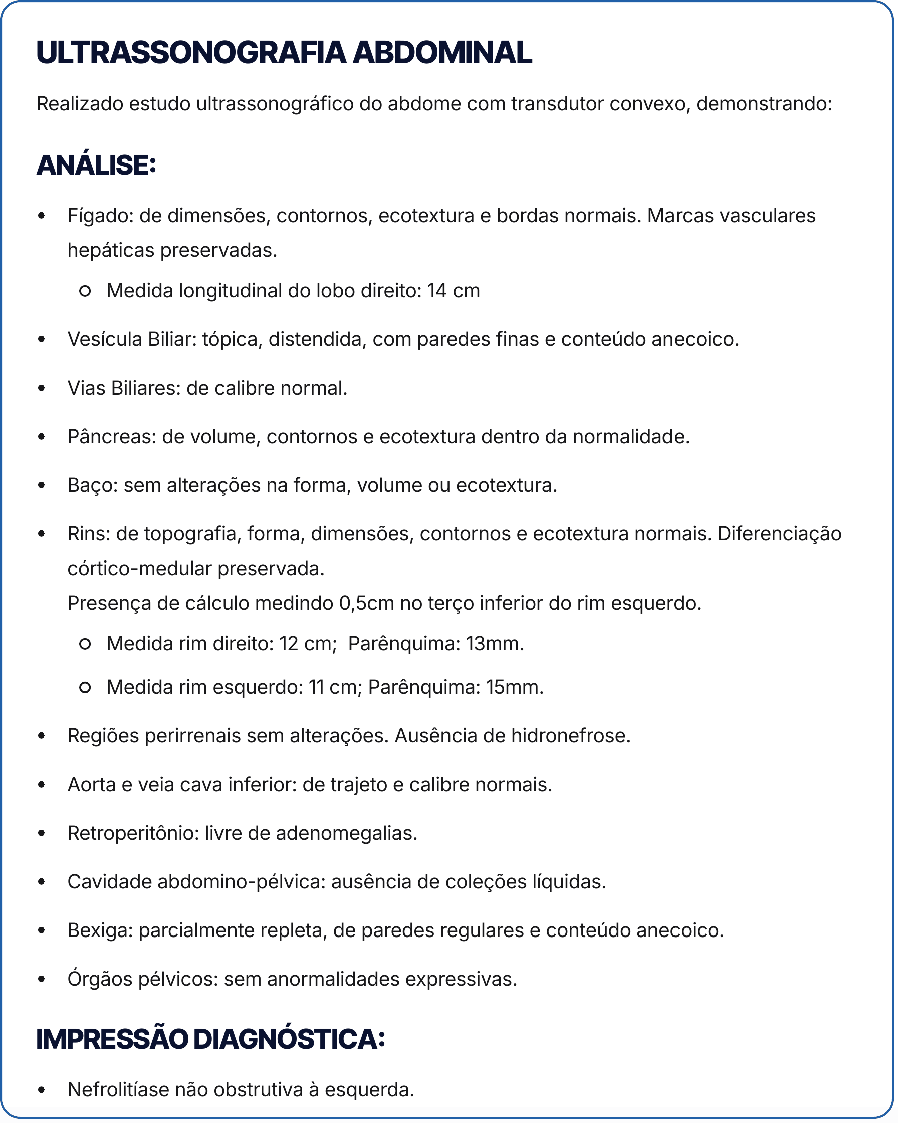 ULTRASSONOGRAFIA ABDOMINAL TOTAL