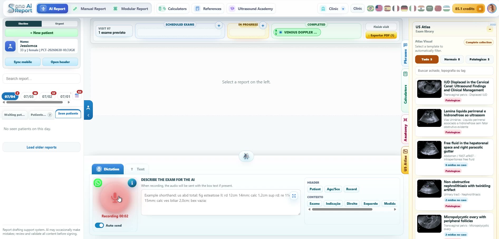 Platform overview screen capture